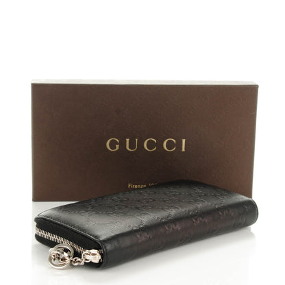 Gucci Guccissima Large Twins Zip Around Wallet Black 4 of 8