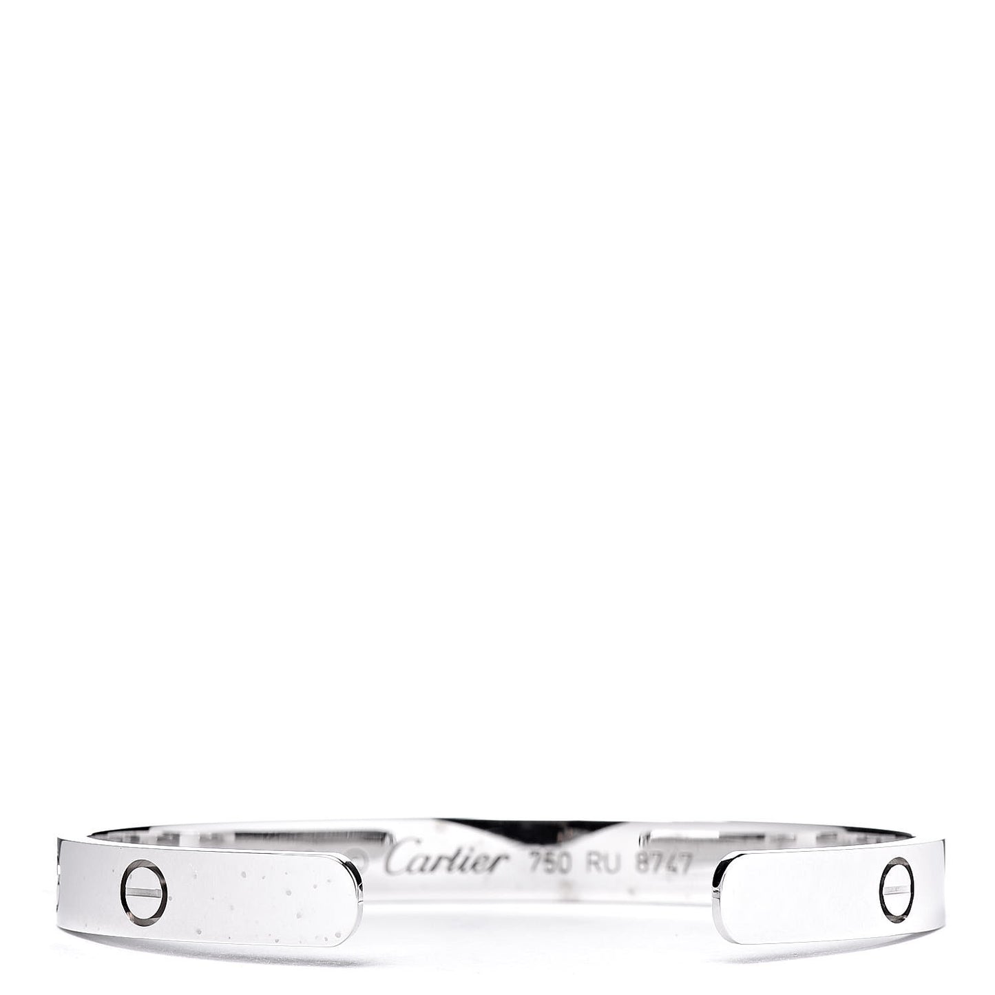 18K White Gold LOVE Cuff Bracelet 17