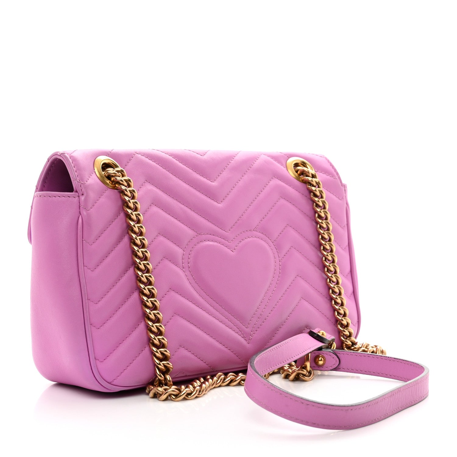 Gucci Calfskin Matelasse Small GG Marmont Shoulder Bag Candy Mousse 3 of 11