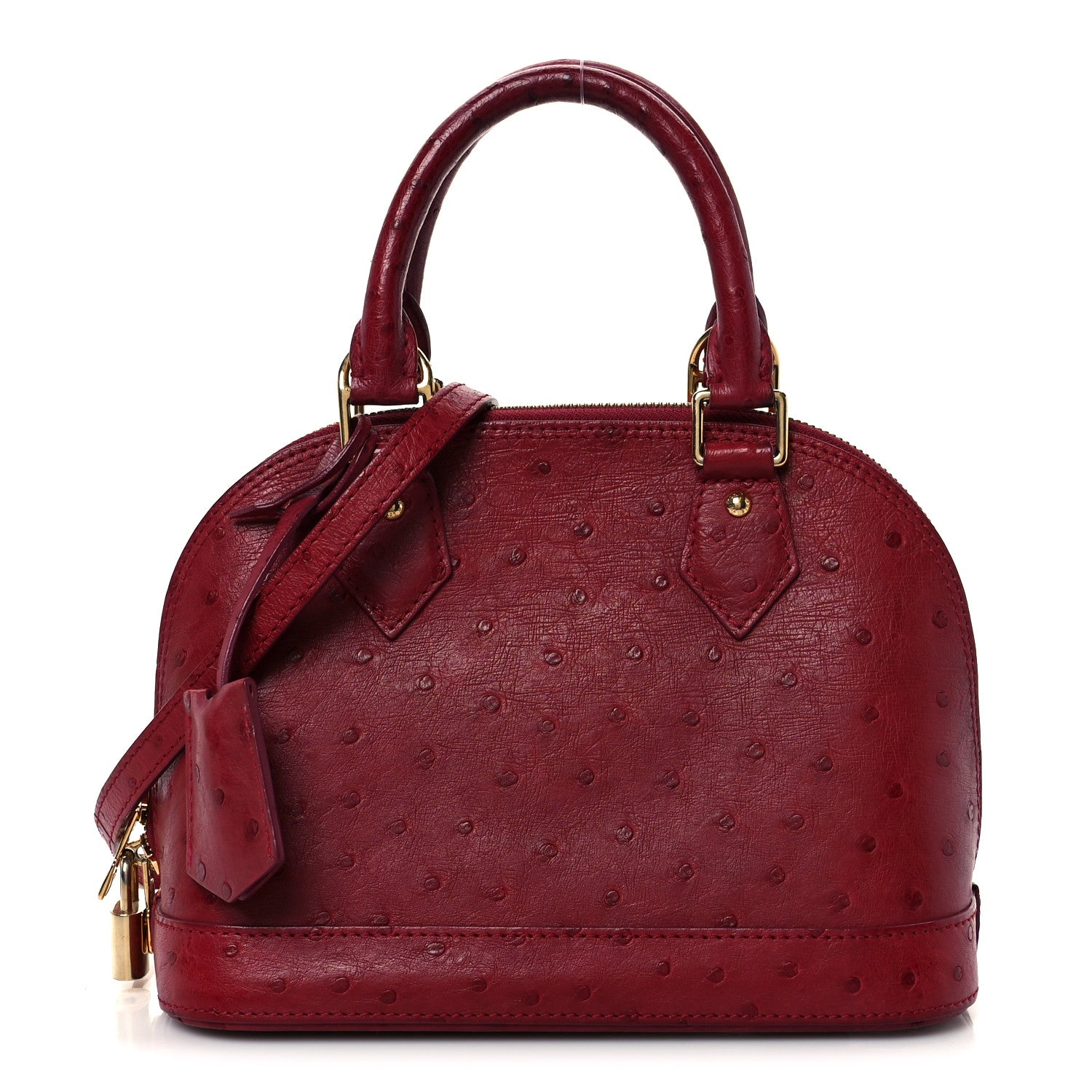 Louis Vuitton Ostrich Alma BB Red 1 of 10