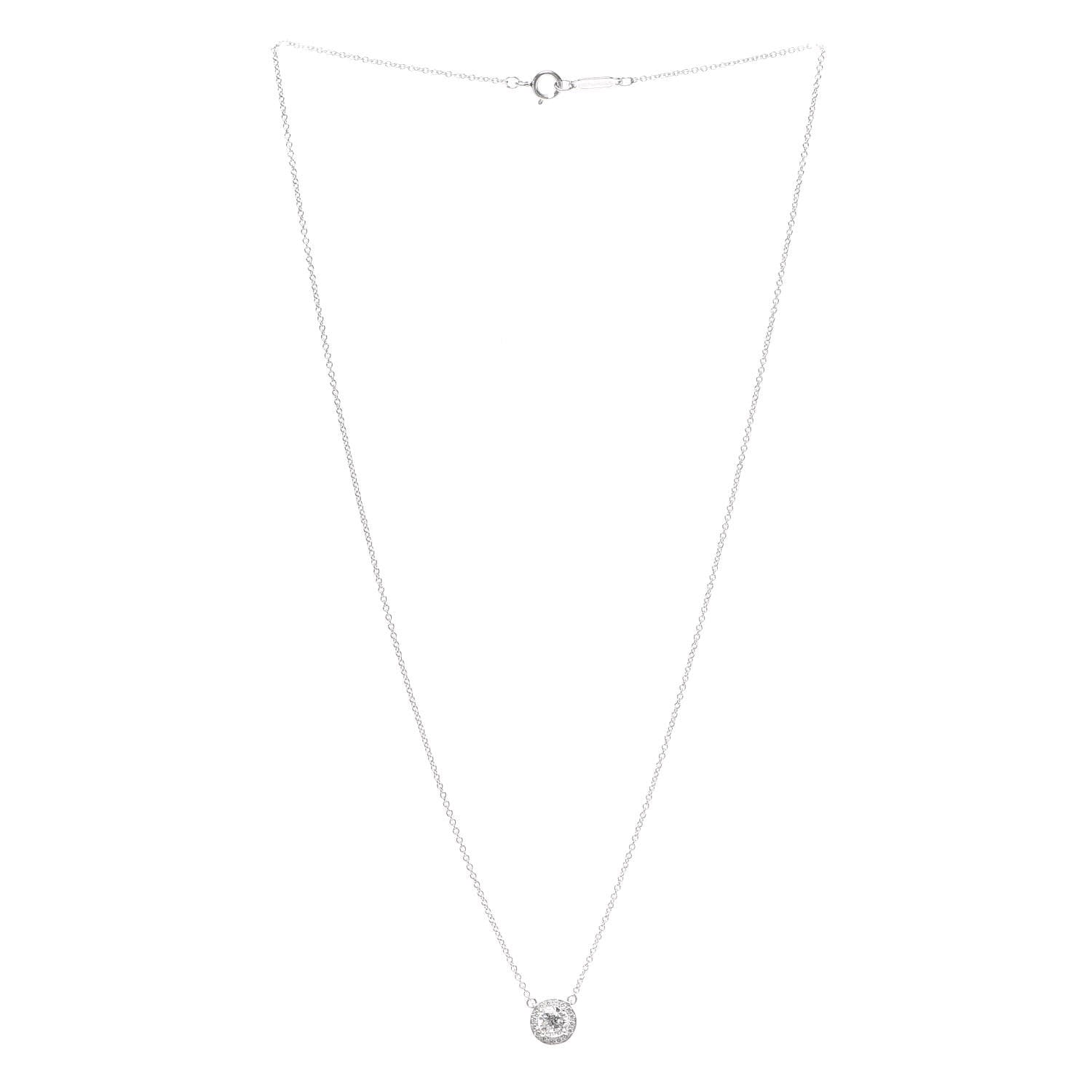 Tiffany Platinum Diamond .43ct Soleste Pendant Necklace 3 of 6