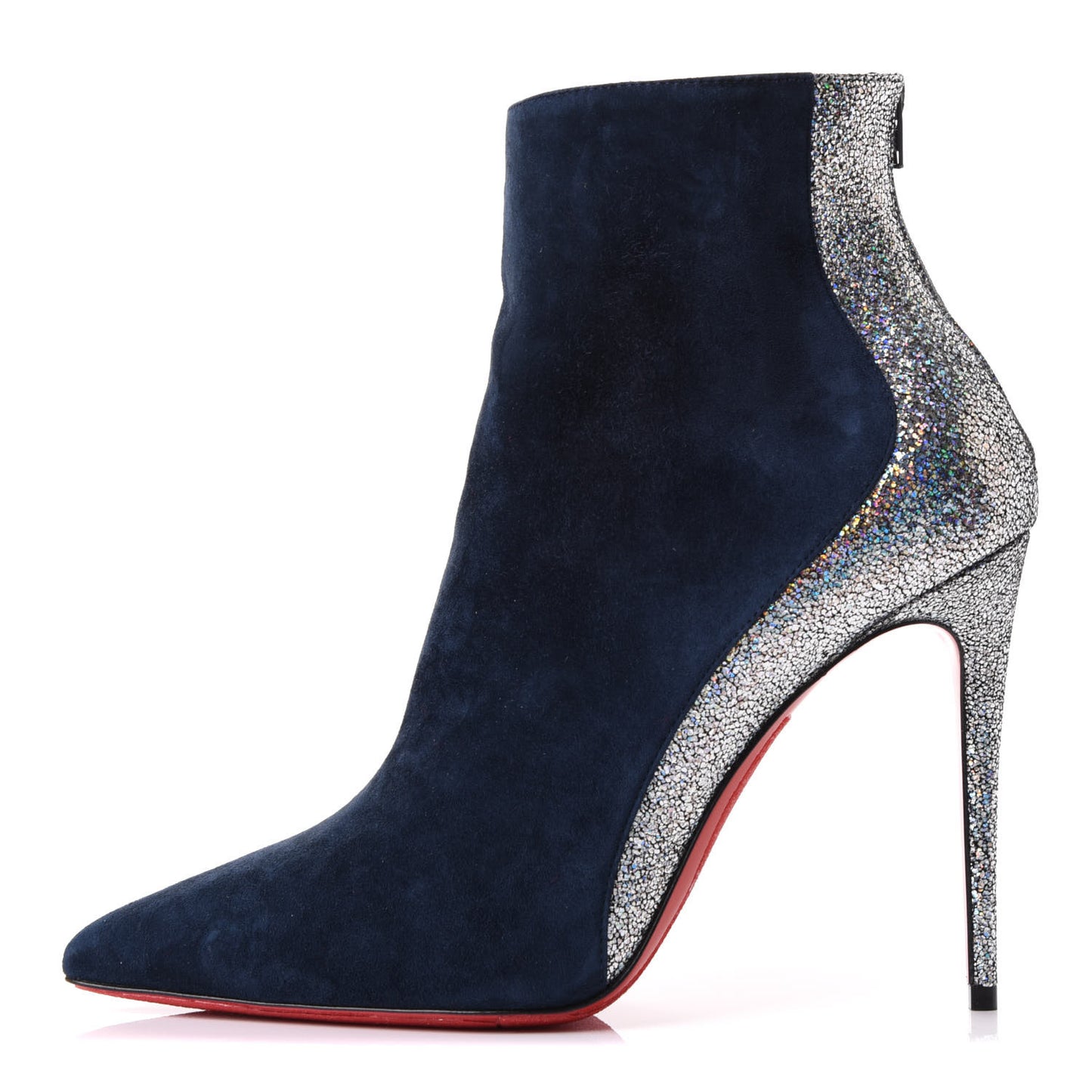 Veau Velours Mica 100 Delicotte Booties 38 Marine Silver
