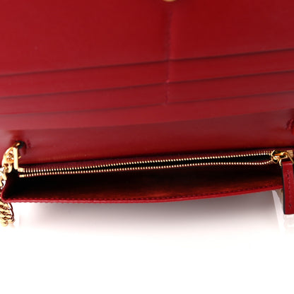 Gucci Boarded Plutone Calfskin Horsebit 1955 Wallet On Chain New Cherry Red 4 of 4