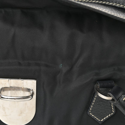 Prada Tessuto Nylon Vitello Foldover Pushlock Satchel Black 13 of 13