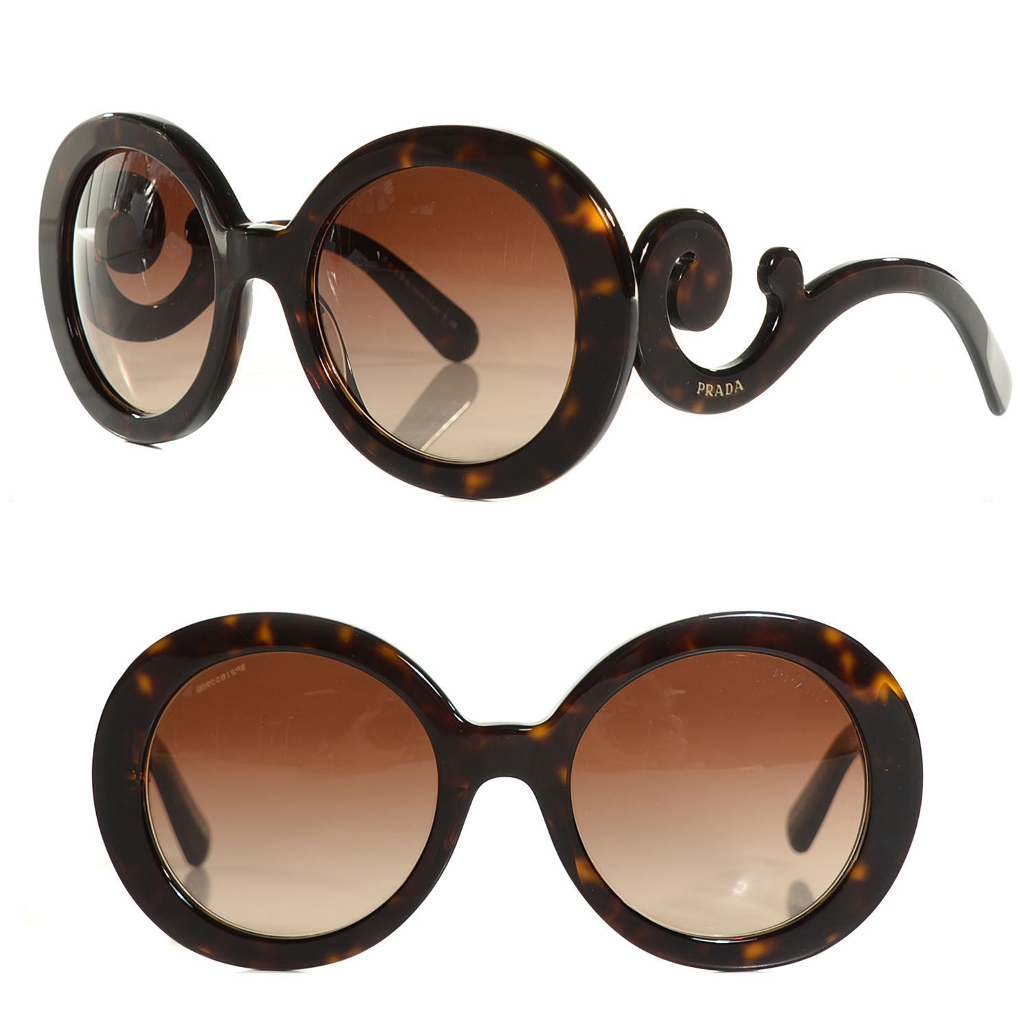Prada Baroque SPR 27N Sunglasses Tortoise Shell 1 of 6