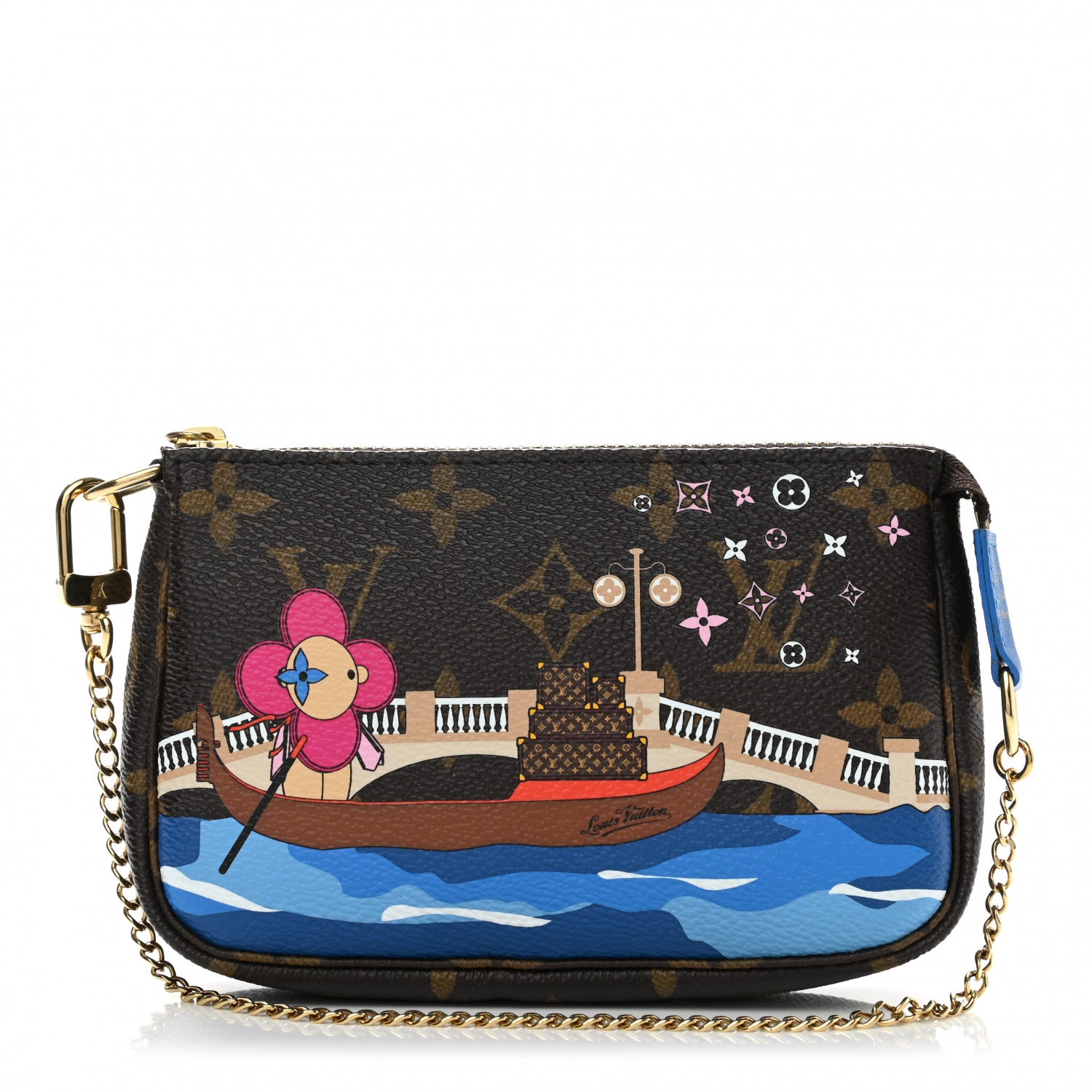 Louis Vuitton Monogram 2019 Christmas Animation Mini Venice Pochette Accessories Blue 1 of 7