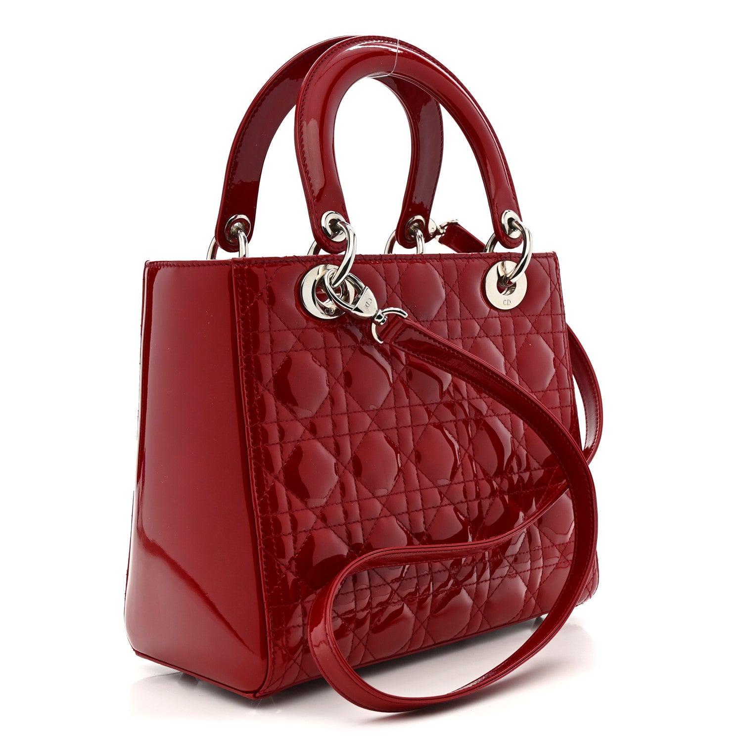 Christian Dior Patent Cannage Medium Lady Dior Red 3 of 10