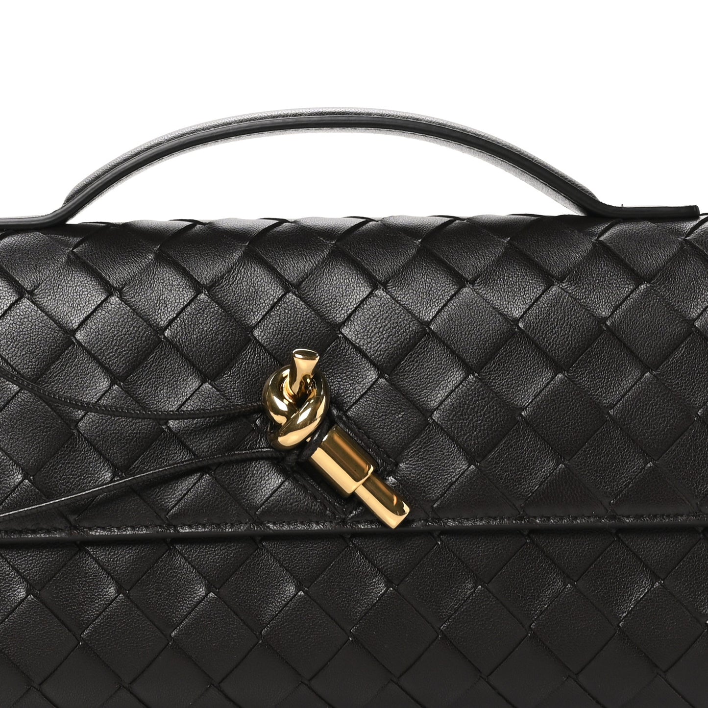 Nappa Intrecciato Long Andiamo Top Handle Clutch Fondant
