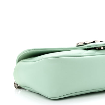 Gucci Calfskin Matelasse Super Mini GG Marmont Shoulder Bag Water Green 9 of 10