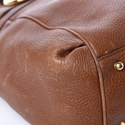 Gucci Pebbled Calfskin Ride Medium Top Handle Bag Brown 9 of 16