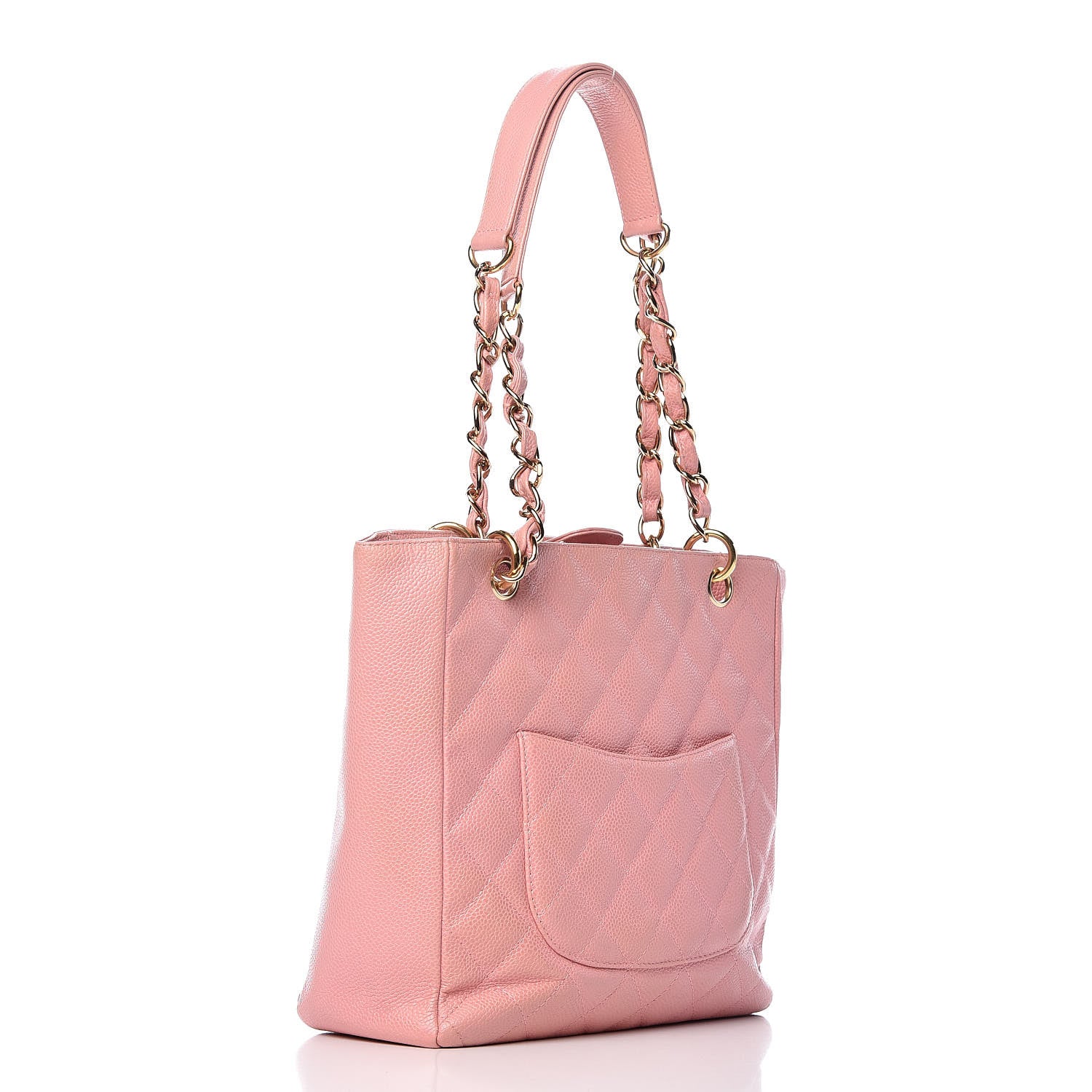 Chanel Caviar Quilted Petit Shopping Tote PST Pink 3 of 17