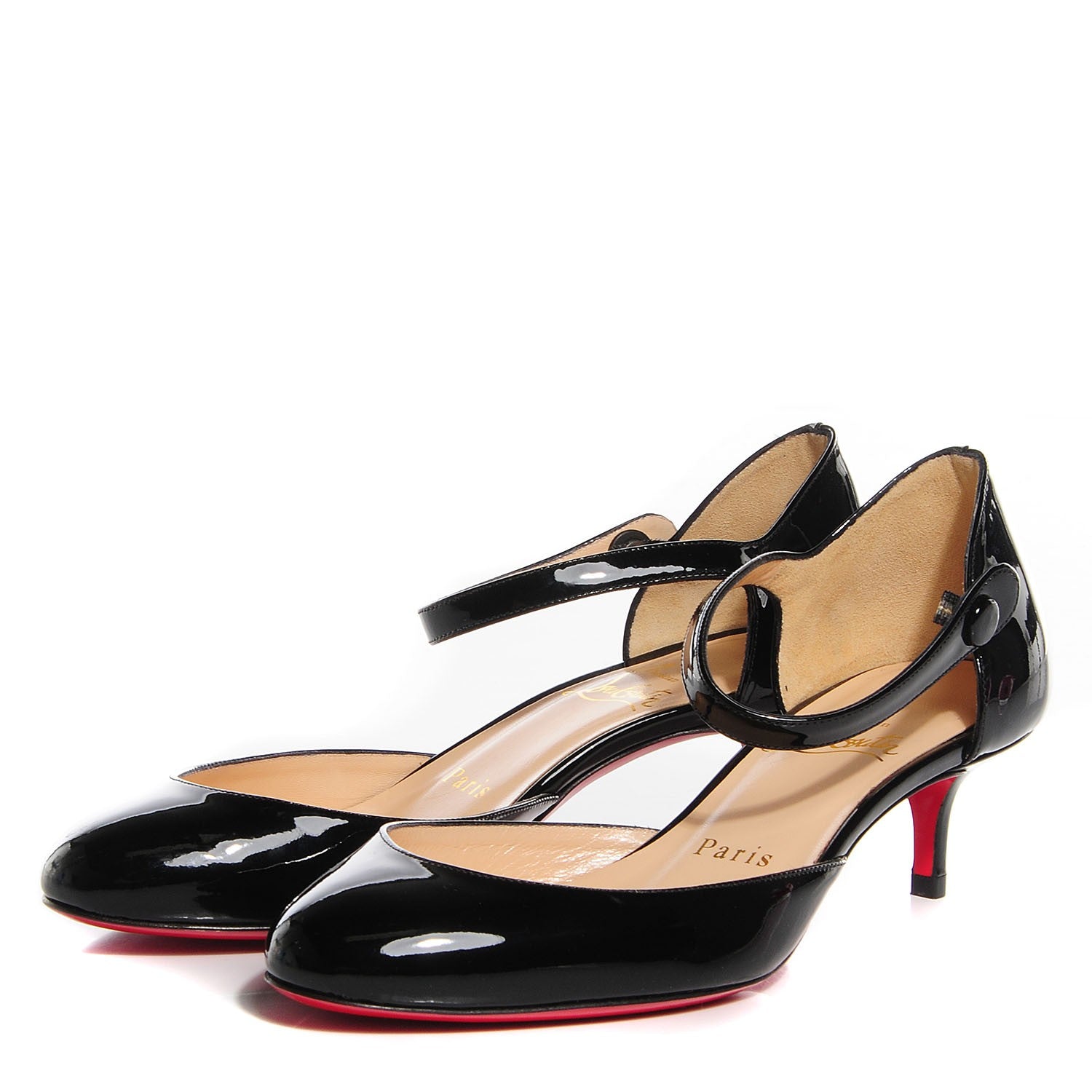 Christian Louboutin Patent Calf Loubis Babes 45 Pumps 35.5 Black 3 of 6