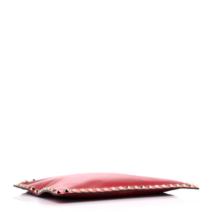 Valentino Garavani Vitello Large Rockstud Zip Pouch Red 4 of 9