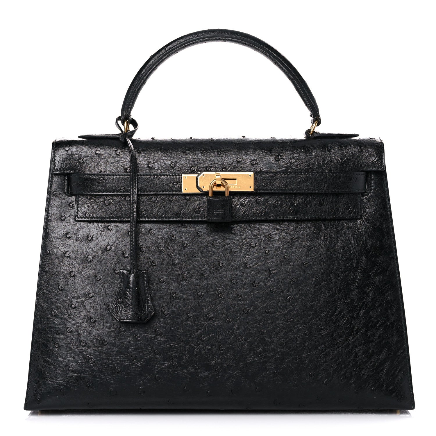 Hermes Ostrich Kelly Sellier 32 Black 1 of 24
