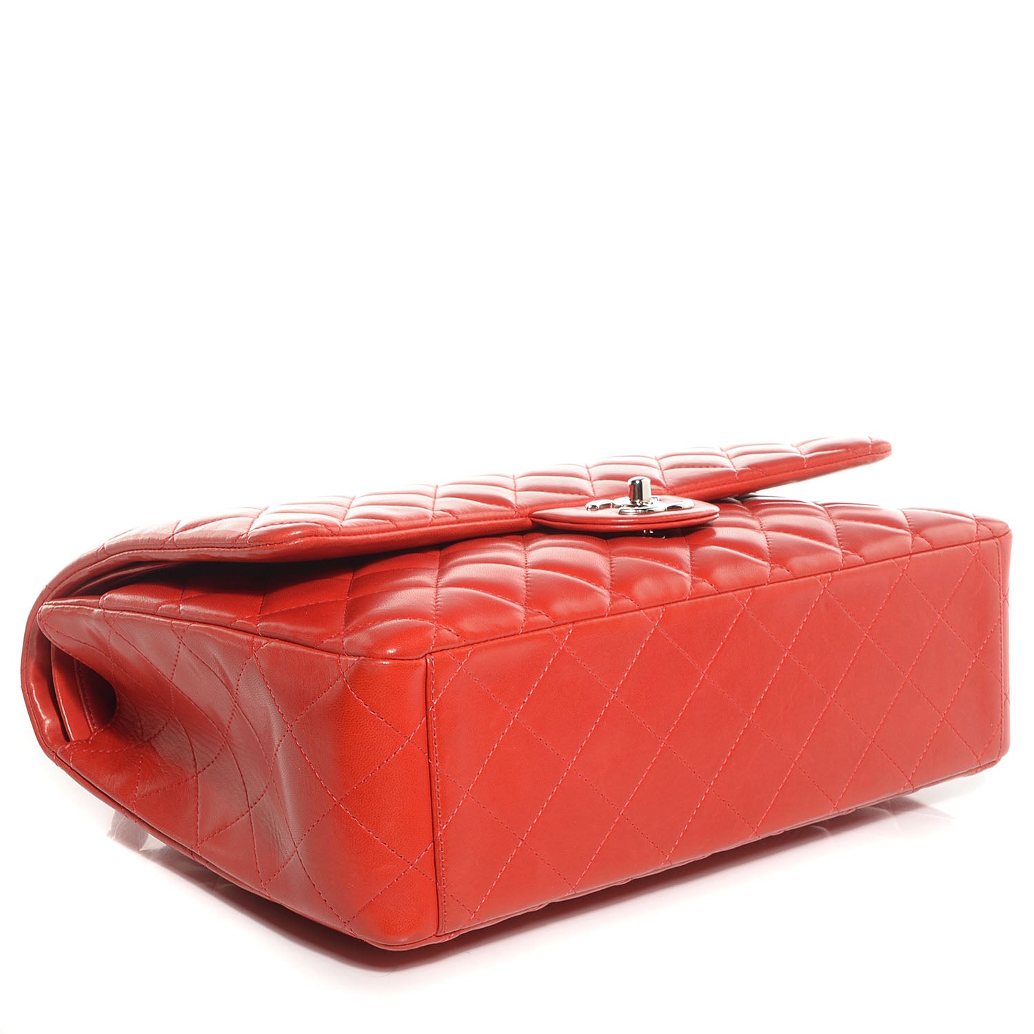 Chanel Lambskin Quilted Maxi Double Flap Red 4 of 10