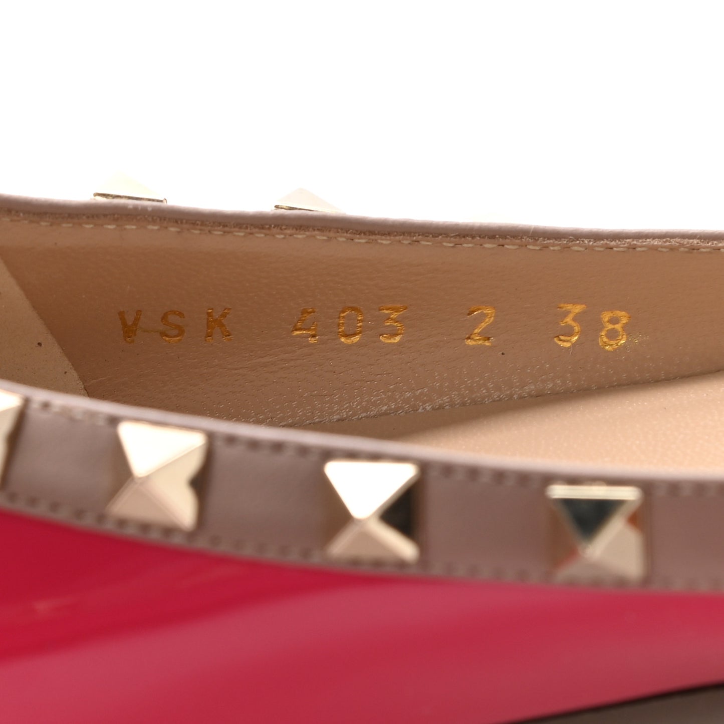 Patent Nappa Rockstud Ballerina Flats 38 Deep Fuxia Poudre