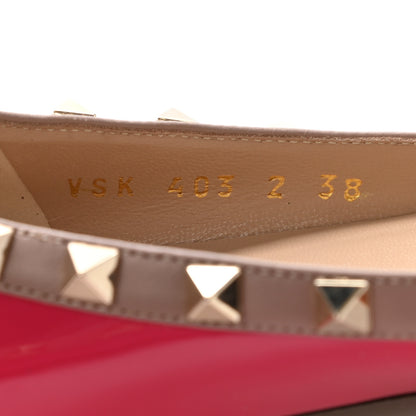 Valentino Garavani Patent Nappa Rockstud Ballerina Flats 38 Deep Fuxia Poudre 7 of 9