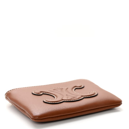Celine Smooth Calfskin Cuir Triomphe Coin and Card Pouch With Hook Tan 4 of 7