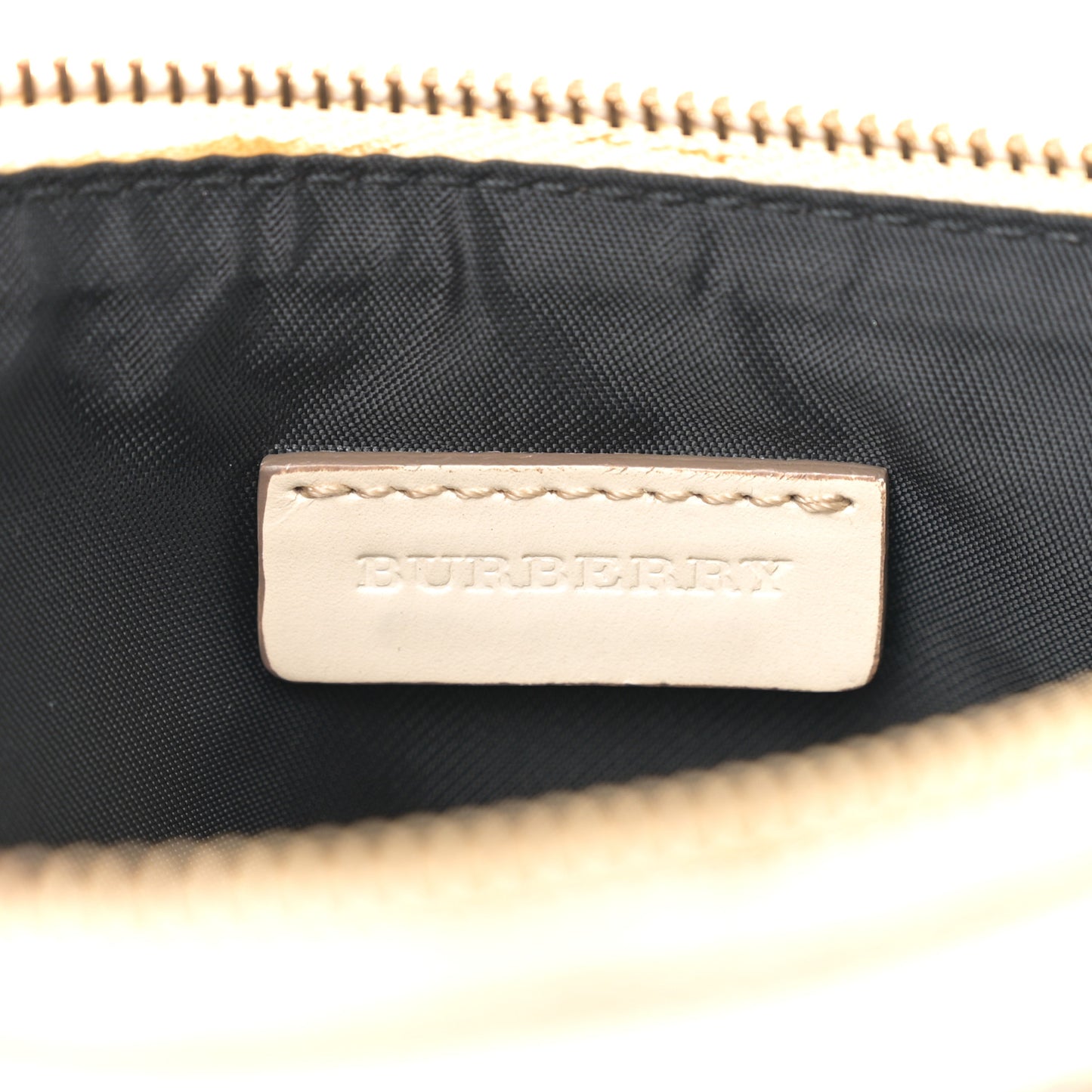 House Check Bridle Calfskin Peyton Crossbody White