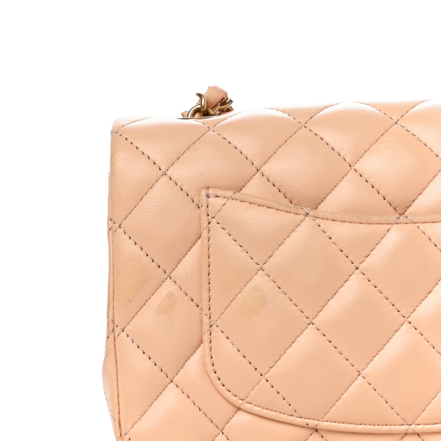 Chanel Lambskin Quilted Mini Rectangular Flap Beige 11 of 14