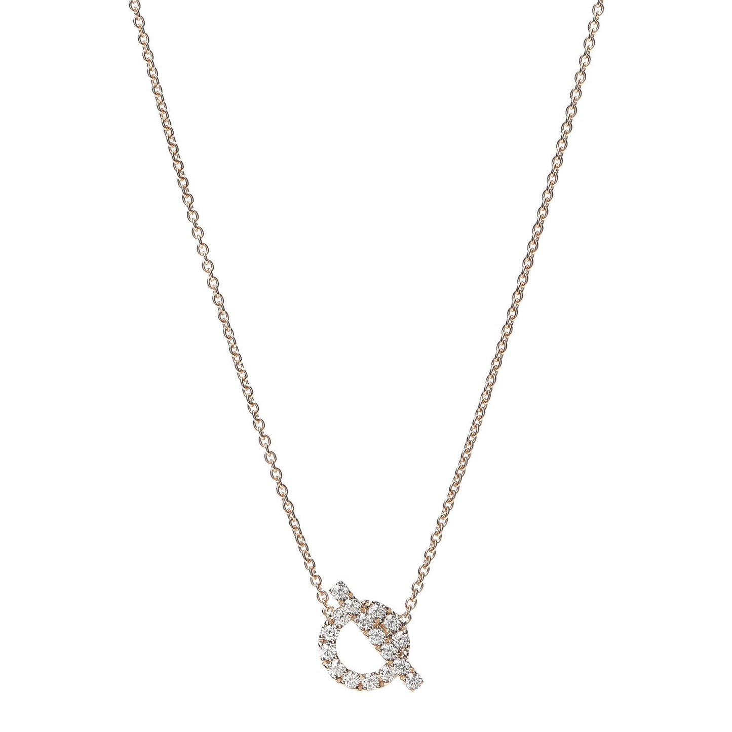 18K Rose Gold Diamond Finesse Pendant Necklace