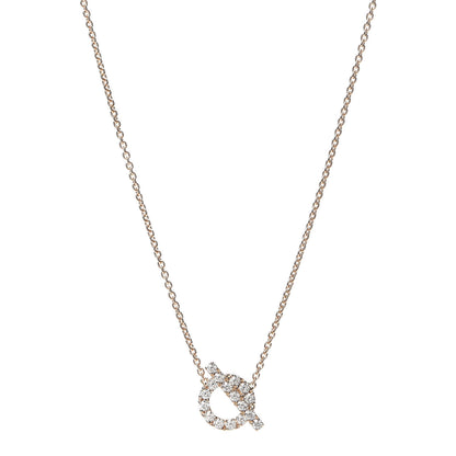 Hermes 18K Rose Gold Diamond Finesse Pendant Necklace 1 of 6