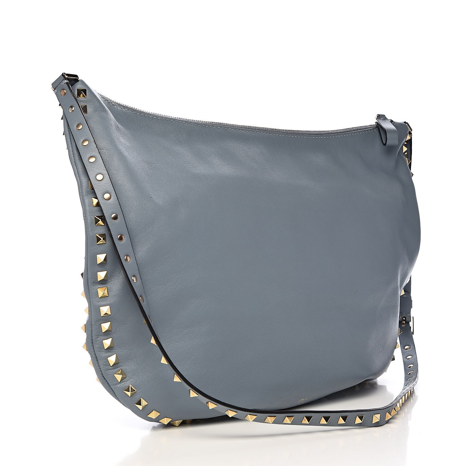 Valentino Garavani Vitello Rockstud Hobo Light Blue 3 of 11