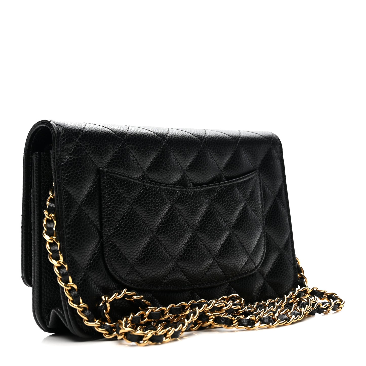 Caviar Quilted CC Turnlock Wallet On Chain WOC Black