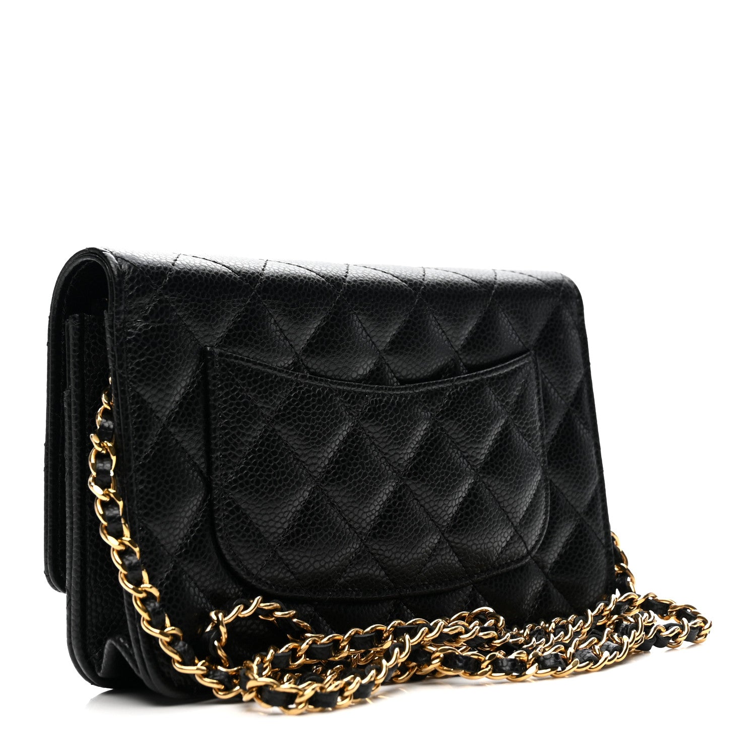 Chanel Caviar Quilted CC Turnlock Wallet On Chain WOC Black 3 of 12