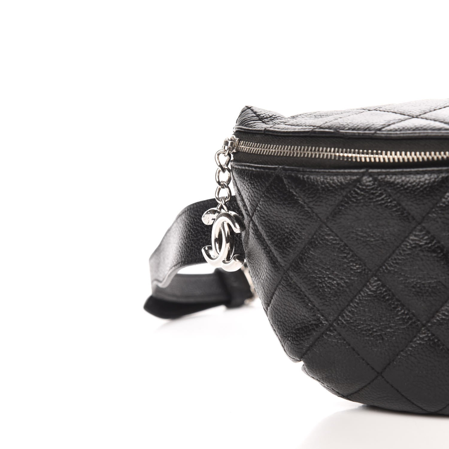 Chanel Grained Calfskin Quilted Waist Belt Bag Black 12 of 12
