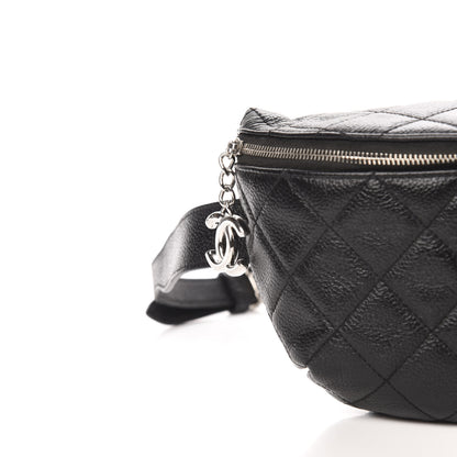 Chanel Grained Calfskin Quilted Waist Belt Bag Black 12 of 12