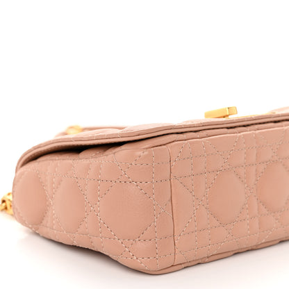Christian Dior Grained Calfskin Cannage Small Caro Bag Rose De Vents 8 of 9