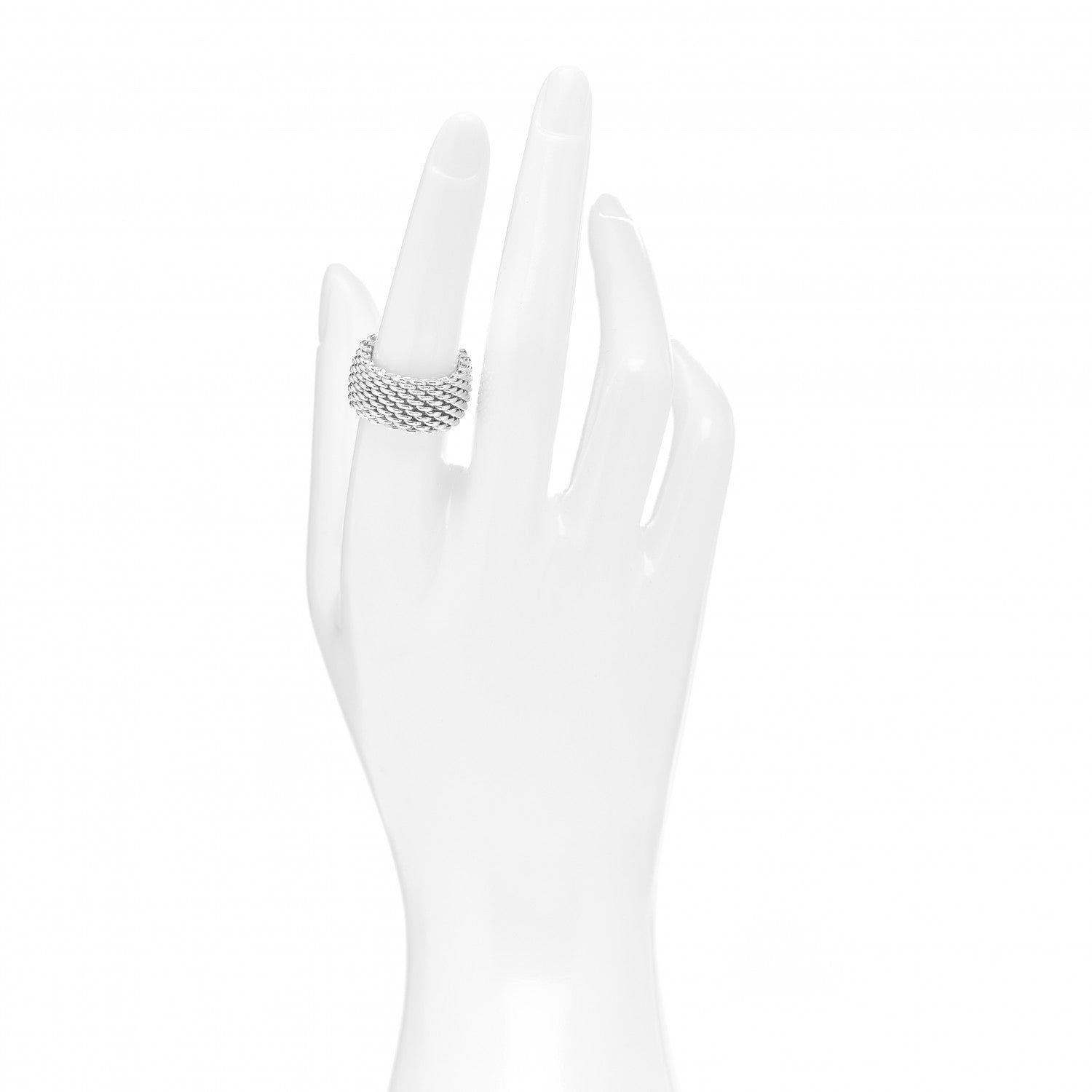 Tiffany Sterling Silver Somerset Mesh Ring 53 6.5 2 of 4