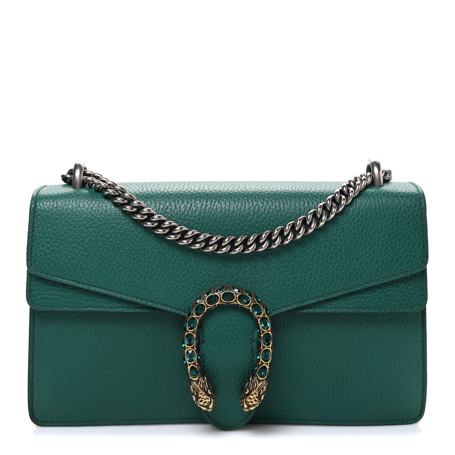 Gucci Dollar Calfskin Crystal Small Dionysus Shoulder Bag Emerald 1 of 10