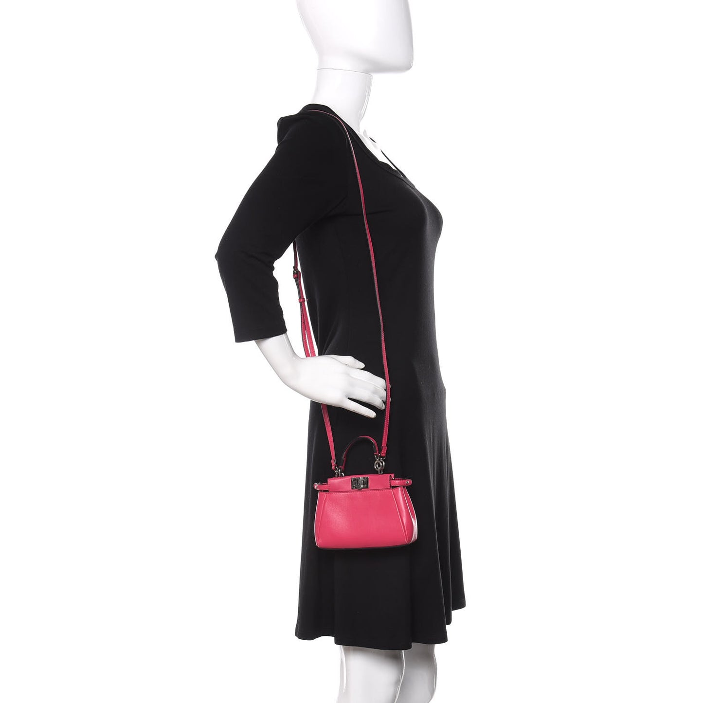 Shiny Nappa Micro Peekaboo Iconic Satchel Fuxia