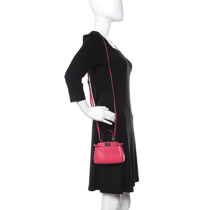 Fendi Shiny Nappa Micro Peekaboo Iconic Satchel Fuxia 2 of 10