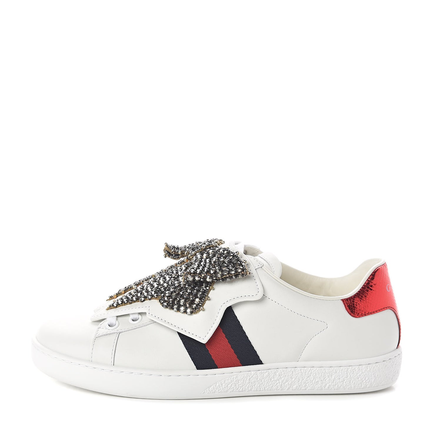 Calfskin Ayers Web Womens Ace Bow Lace Sneakers 36 White