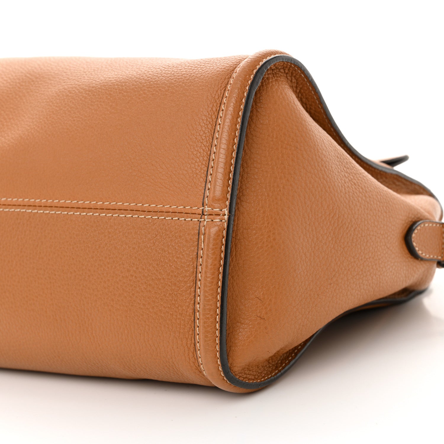 Alexander McQueen Pebbled Calfskin Small Skull Padlock Zip Around Tote Cognac 10 of 17