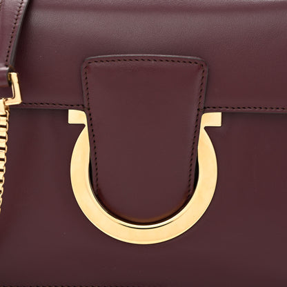 Salvatore Ferragamo Calfskin Thalia Flap Shoulder Bag Wine 8 of 12