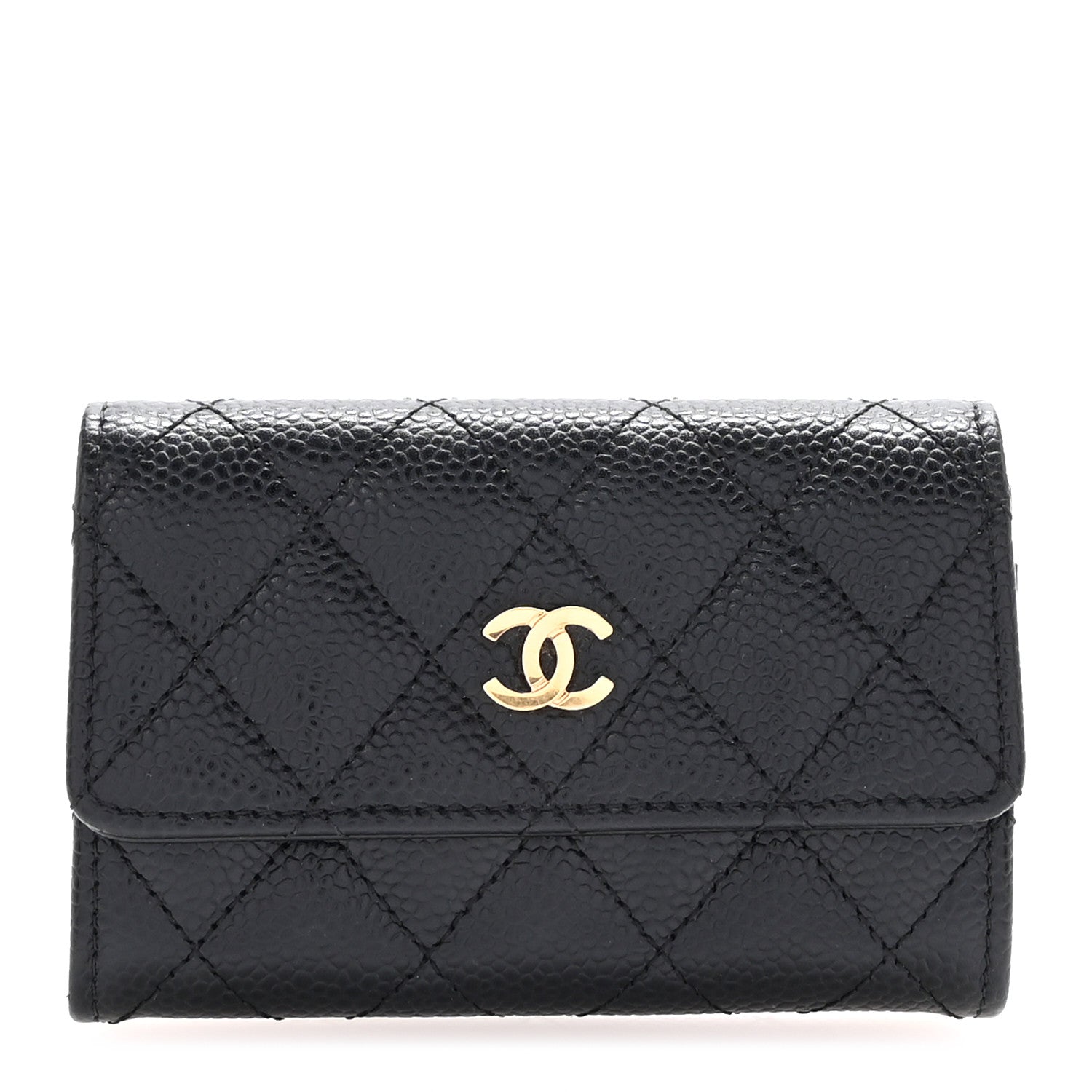 Chanel Caviar Quilted Flap Card Holder Black 1 of 9