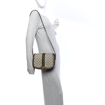 Gucci GG Supreme Monogram Web Small Ophidia Flap Messenger Bag Brown 2 of 11