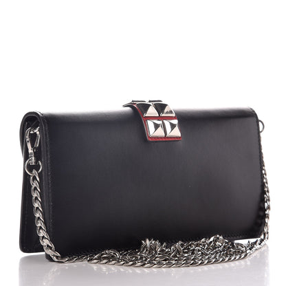 Prada City Calfskin Studded Mini Elektra Crossbody Bag Black Fuoco 3 of 8