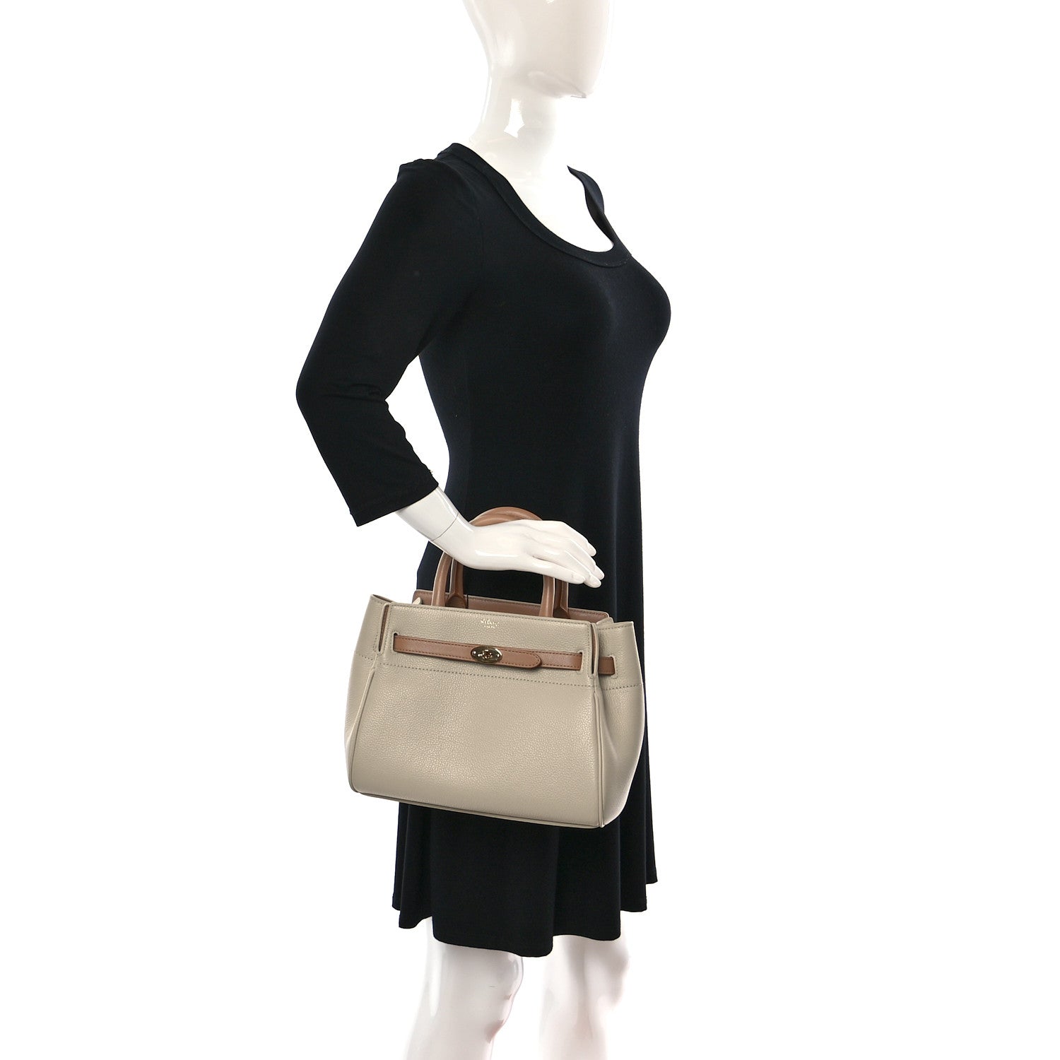 Mulberry Heavy Grain Small Belted Bayswater Tote Beige 2 of 9