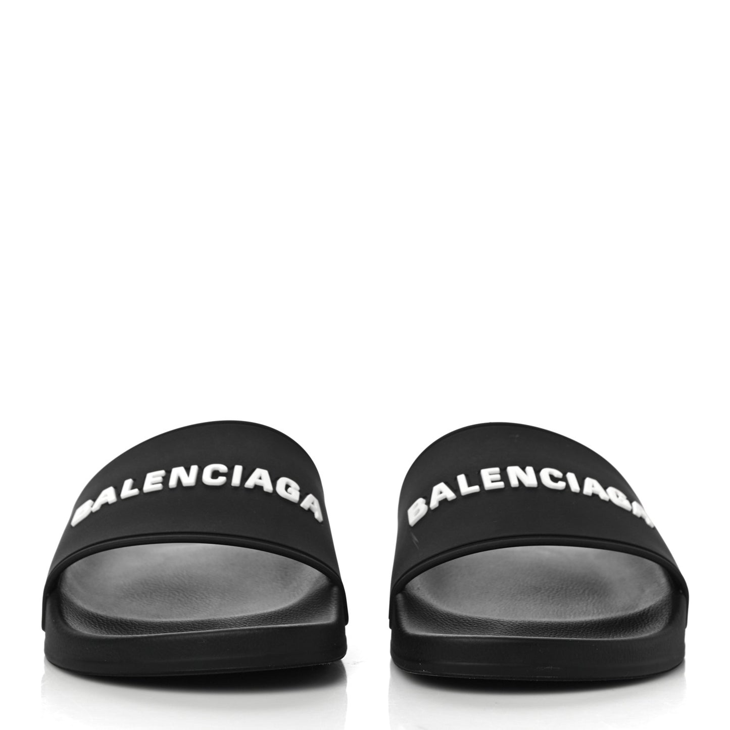 Rubber Womens Logo Pool Slide Sandals 40 Black White