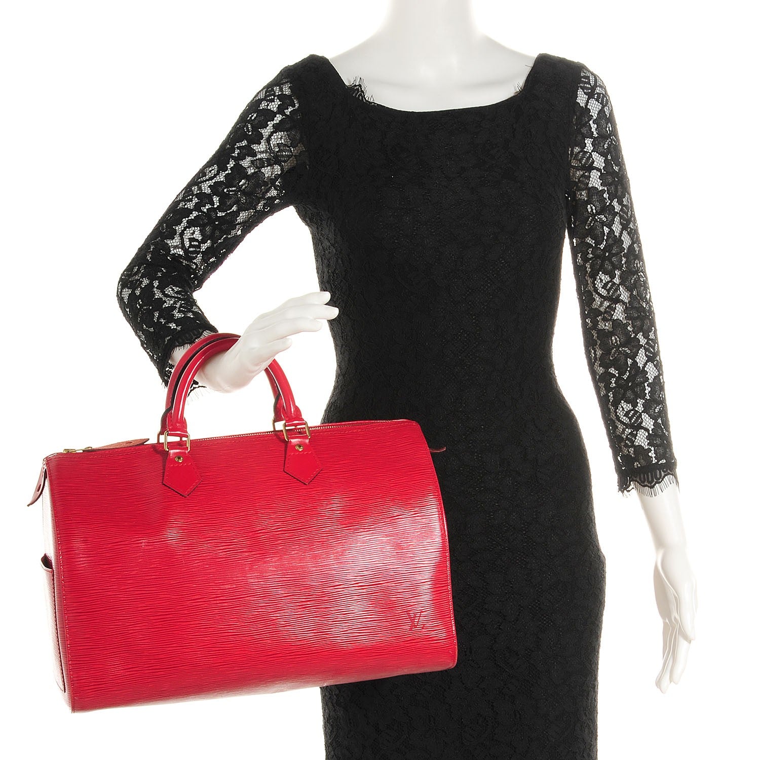 Louis Vuitton Epi Speedy 35 Castillan Red 2 of 7