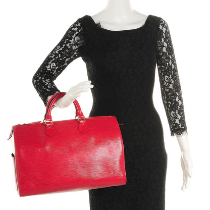 Louis Vuitton Epi Speedy 35 Castillan Red 2 of 7