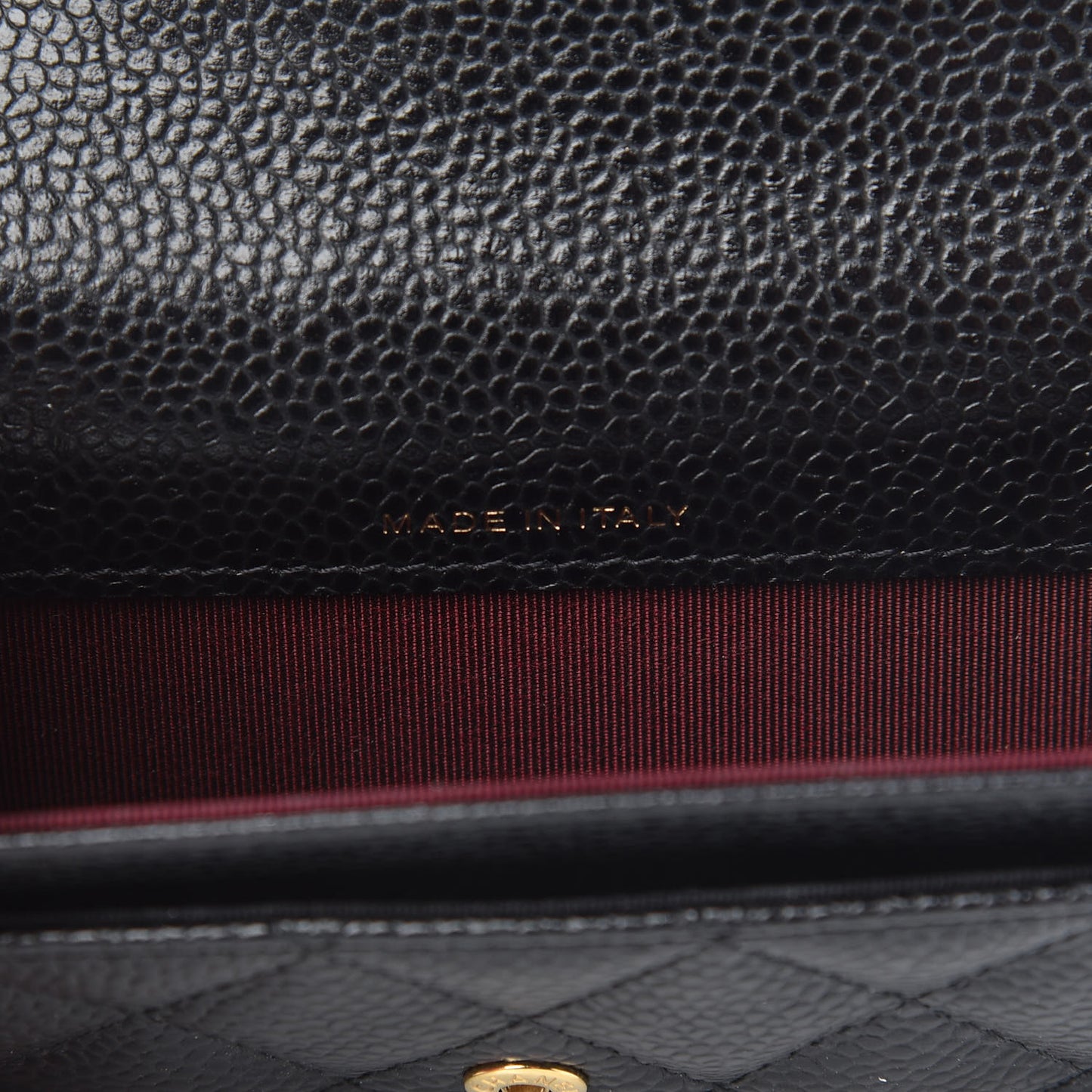 Caviar Quilted Flap Card Holder Black