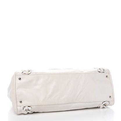 Chanel Calfskin Modern Chain Rhodoid East West Tote White 3 of 11