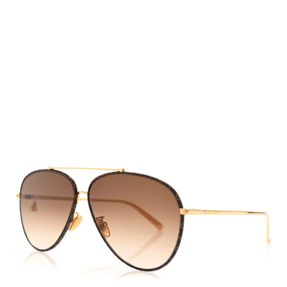Louis Vuitton Metal Monogram LV First Pilot Sunglasses Z1712U Gold Brown 1 of 7