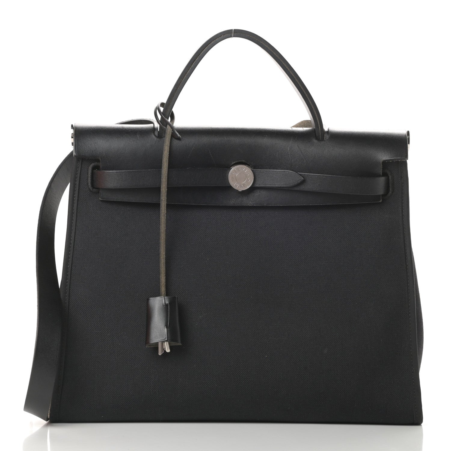 Hermes Military Toile Vache Hunter Herbag Zip PM 31 Black 3 of 17